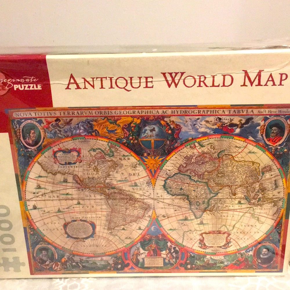 Pomegranate Antique world Map Puzzle 1000 Pc Complete Hand counted & Verified